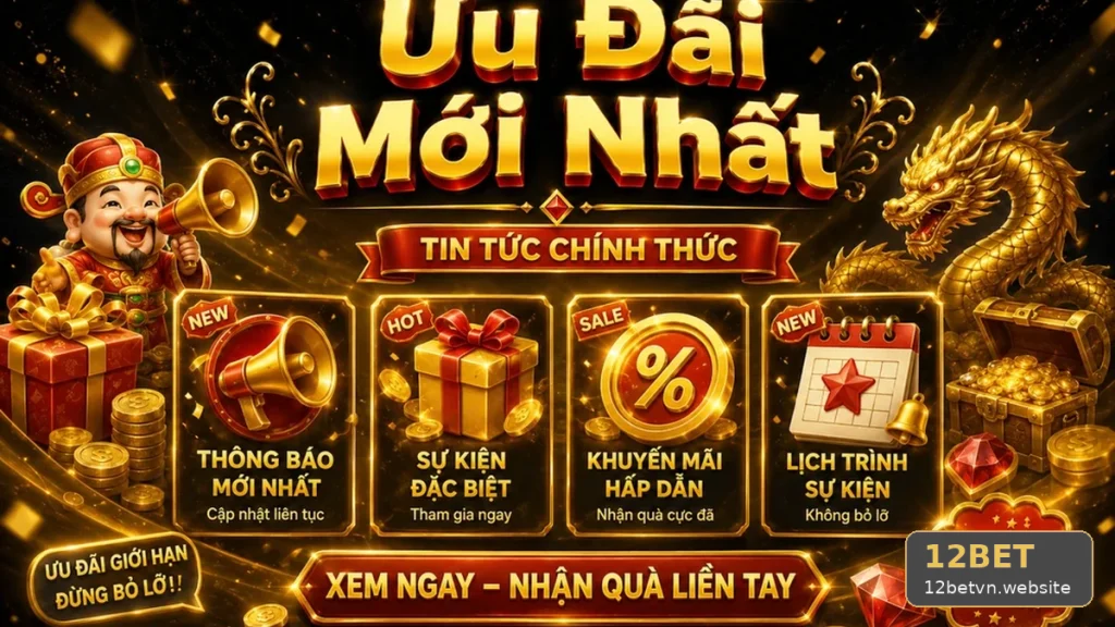 Kiểm Tra Giao Diện Khuyến Mãi 12BET: Đọc Chi Tiết Giao Diện Tin Mới, Ưu Đãi Và Điều Kiện Nhận Thưởng – Góc Kiểm Chứng Theo Tên Miền 12betvn.website